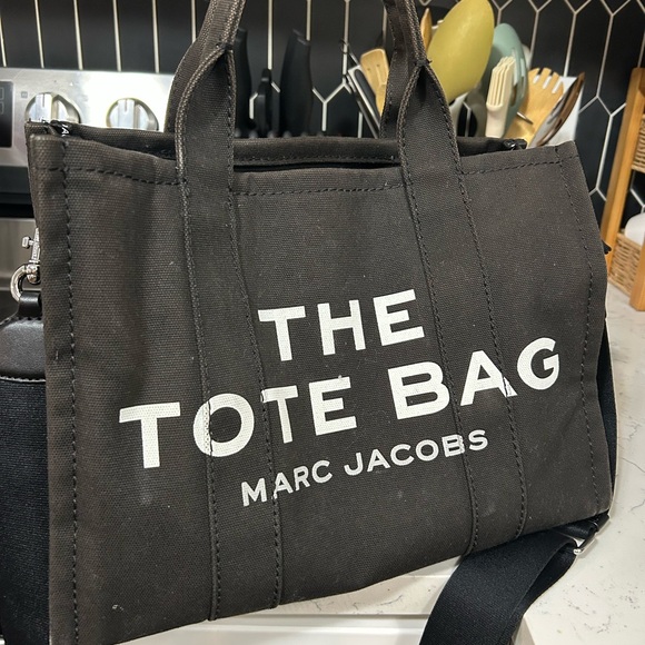 Marc Jacobs Black Canvas Tote Bag Medium - Picture 3 of 8